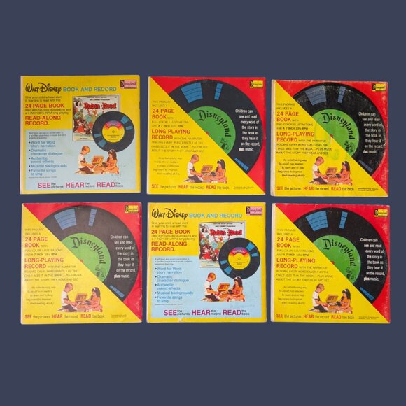 Disney Book & Record Lot – 6 Titles (33⅓ RPM with 24-Page Books) - Picture 2 of 2